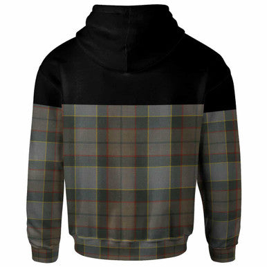 Scottish Outlander Fraser Clan Tartan Hoodie - Horizontal Style Back Side Tartan Plaid