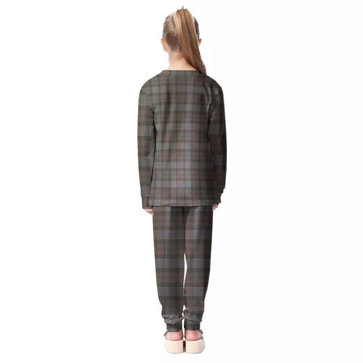 Scottish Outlander Fraser Clan Tartan Pajama Set Kid Back Side Tartan Plaid