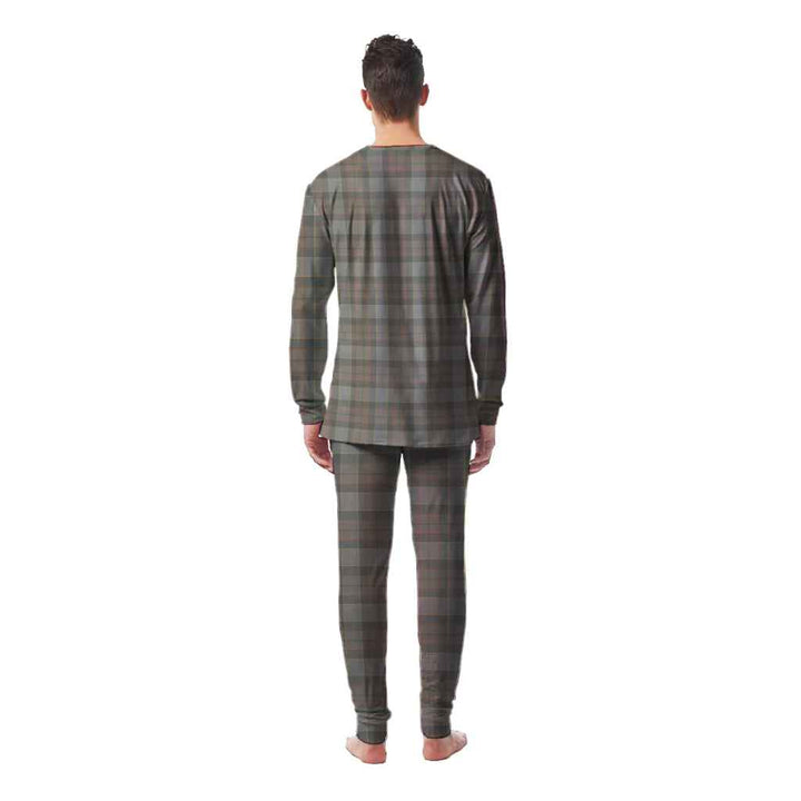 Scottish Outlander Fraser Clan Tartan Pajama Set Men Back Side Tartan Plaid