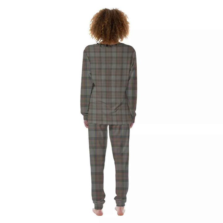 Scottish Outlander Fraser Clan Tartan Pajama Set Women Back Side Tartan Plaid