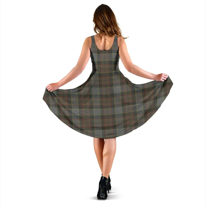 Scottish Outlander Fraser Clan Tartan Women Midi Dress