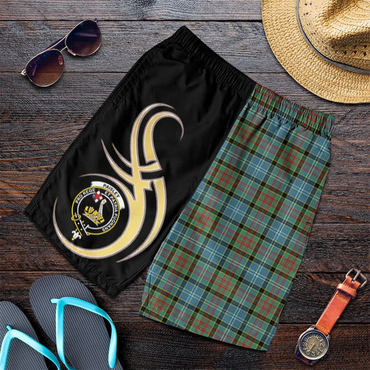 Scottish Paisley Clan Crest Tartan Believe in Me Men's Shorts