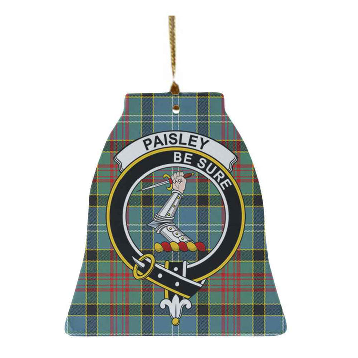 Scottish Paisley Clan Crest Tartan Ceramic Ornament Bell Shape Tartan Plaid
