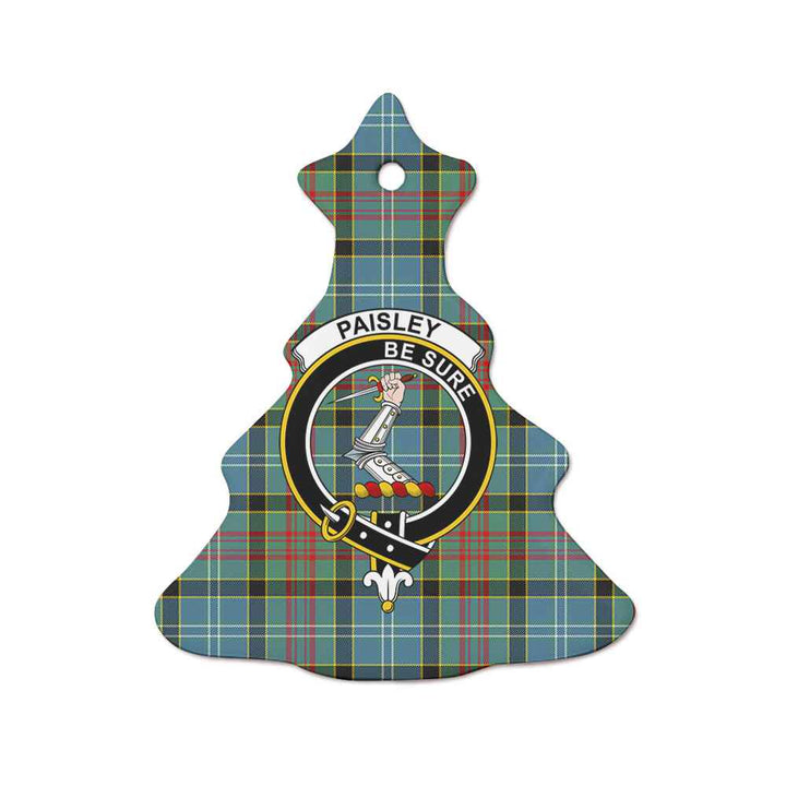 Scottish Paisley Clan Crest Tartan Ceramic Ornament Tree Shape Tartan Plaid