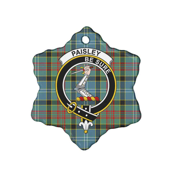 Scottish Paisley Clan Crest Tartan Ceramic Ornament Snow Flake Shape Tartan Plaid