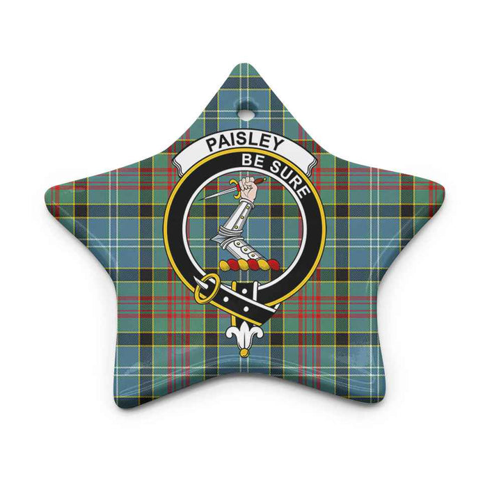 Scottish Paisley Clan Crest Tartan Ceramic Ornament Star Shape Tartan Plaid