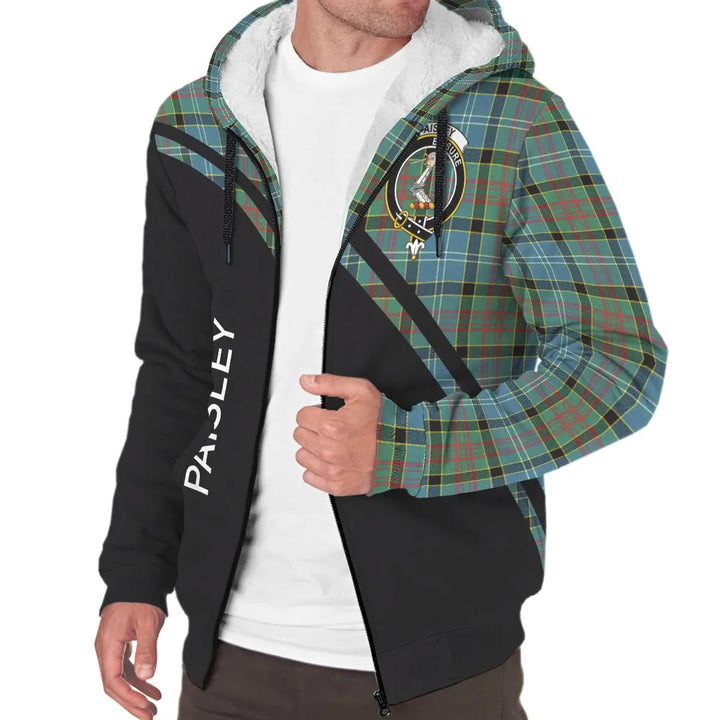 Scottish Paisley Clan Crest Tartan Curve Sherpa Hoodie
