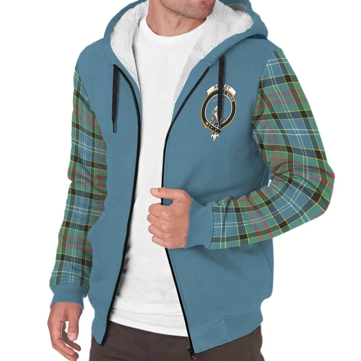 Scottish Paisley District Clan Crest Tartan Plaid Sleeve Sherpa Hoodie