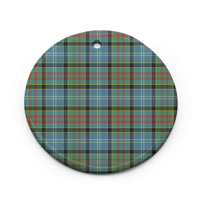 Scottish Paisley District Clan Tartan Ceramic Ornament Circle Shape Tartan Plaid