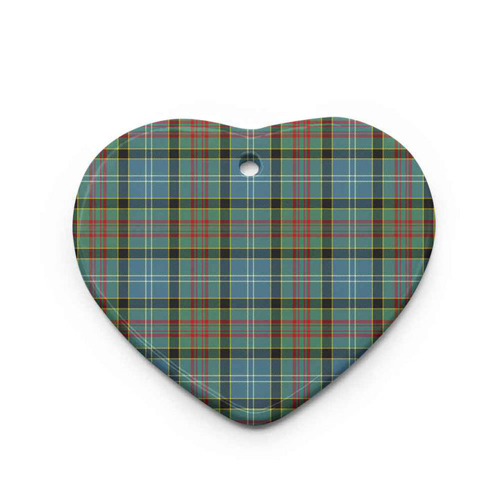 Scottish Paisley District Clan Tartan Ceramic Ornament Heart Shape Tartan Plaid