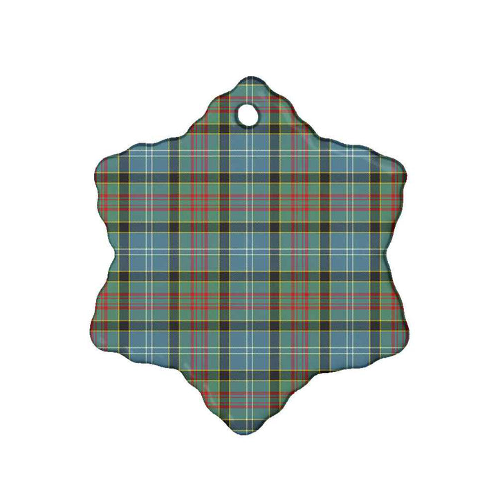 Scottish Paisley District Clan Tartan Ceramic Ornament Snow Flake Shape Tartan Plaid