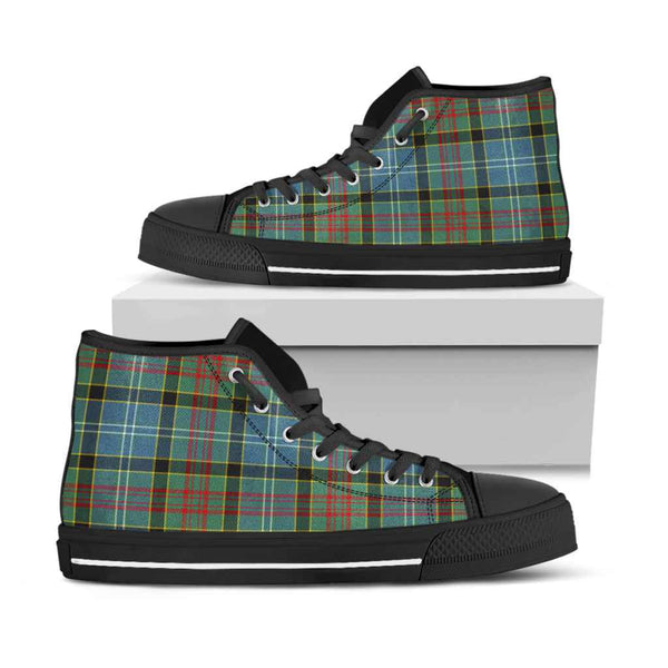 Scottish Paisley District Clan Tartan High Top Shoes Black Sole Tartan Plaid