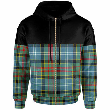 Scottish Paisley District Clan Tartan Hoodie - Horizontal Style Zip Tartan Plaid
