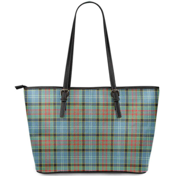 Scottish Paisley District Clan Tartan Leather Tote Tartan Plaid