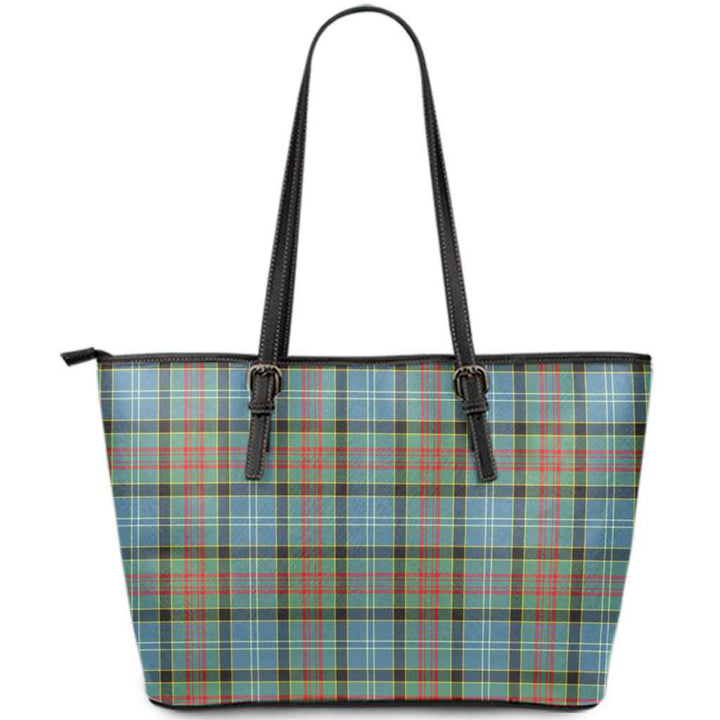 Scottish Paisley District Clan Tartan Leather Tote Tartan Plaid