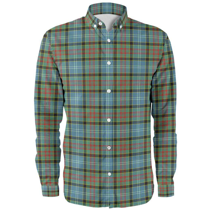 Scottish Paisley District Clan Tartan Long Sleeve Shirt Front Side Tartan Plaid