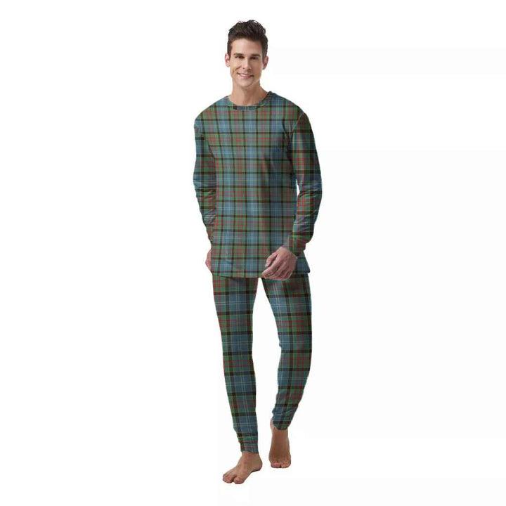 Scottish Paisley District Clan Tartan Pajama Set  Men Front Side Tartan Plaid