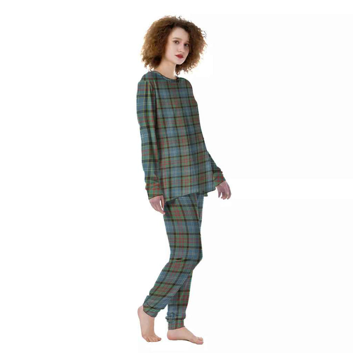 Scottish Paisley District Clan Tartan Pajama Set Women Front Side Tartan Plaid