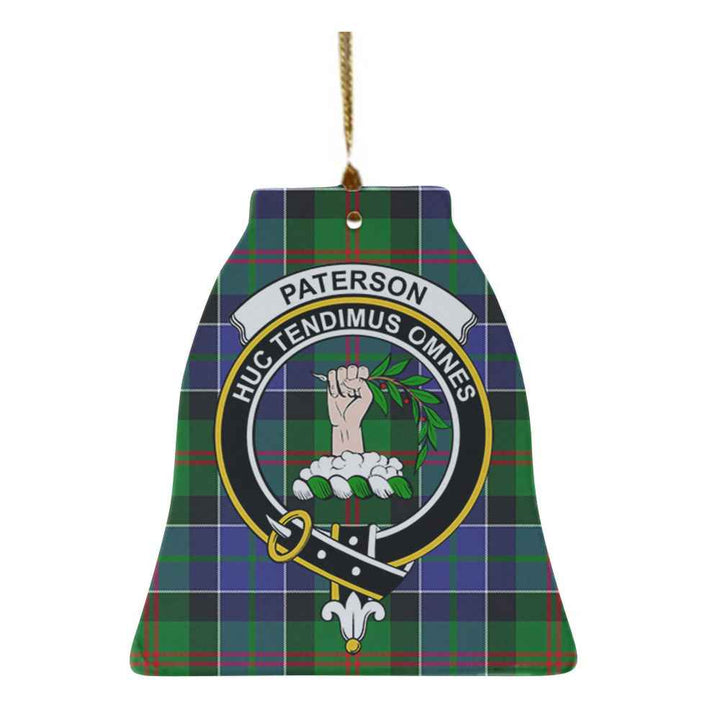 Scottish Paterson Clan Crest Tartan Ceramic Ornament Bell Shape Tartan Plaid