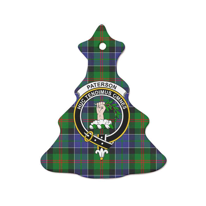 Scottish Paterson Clan Crest Tartan Ceramic Ornament Tree Shape Tartan Plaid