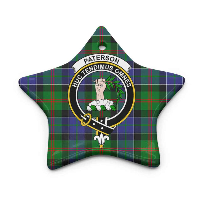 Scottish Paterson Clan Crest Tartan Ceramic Ornament Star Shape Tartan Plaid