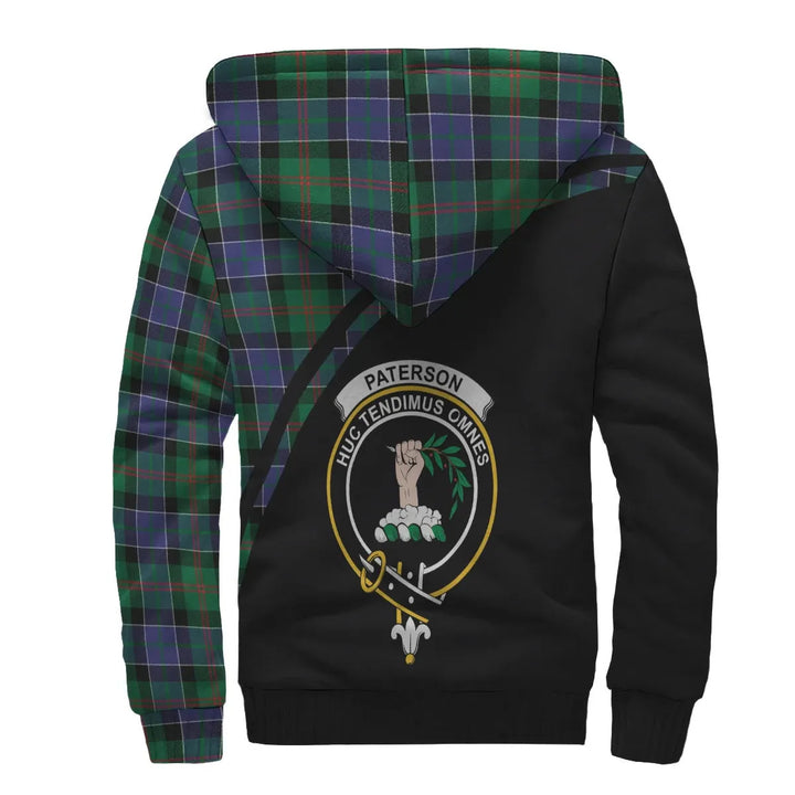 Scottish Paterson Clan Crest Tartan Curve Sherpa Hoodie