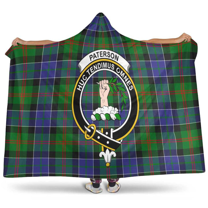 Scottish Paterson Clan Crest Tartan Hooded Blanket Tartan Plaid 1