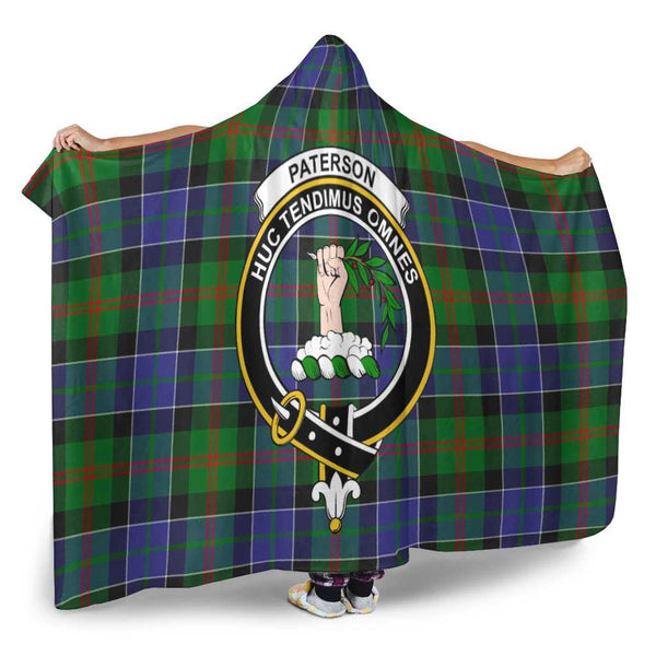 Scottish Paterson Clan Crest Tartan Hooded Blanket Tartan Plaid 2