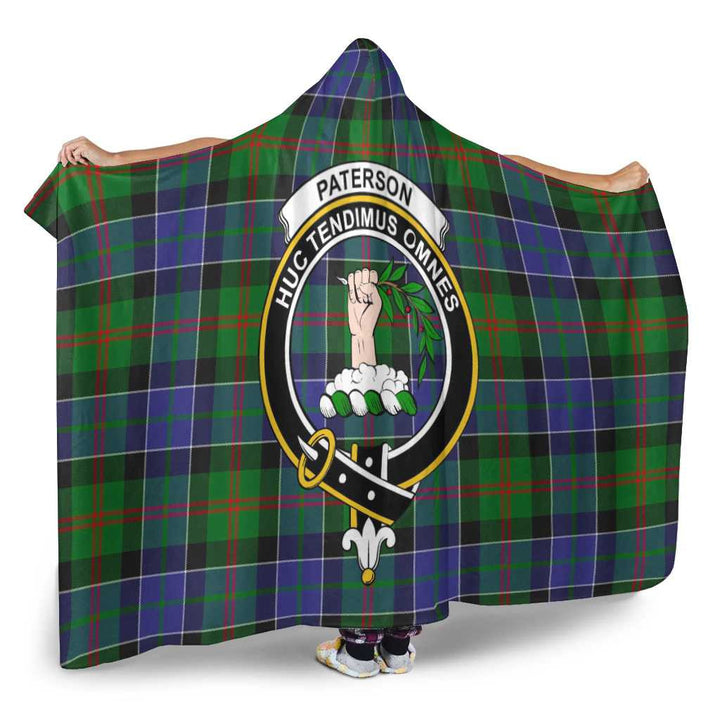 Scottish Paterson Clan Crest Tartan Hooded Blanket Tartan Plaid 2