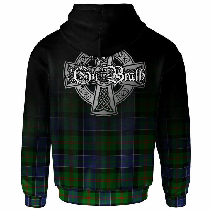 Scottish Paterson Clan Crest Tartan Hoodie - Alba Gu Brath Family Crest Celtic Inspired Back Side Tartan Plaid