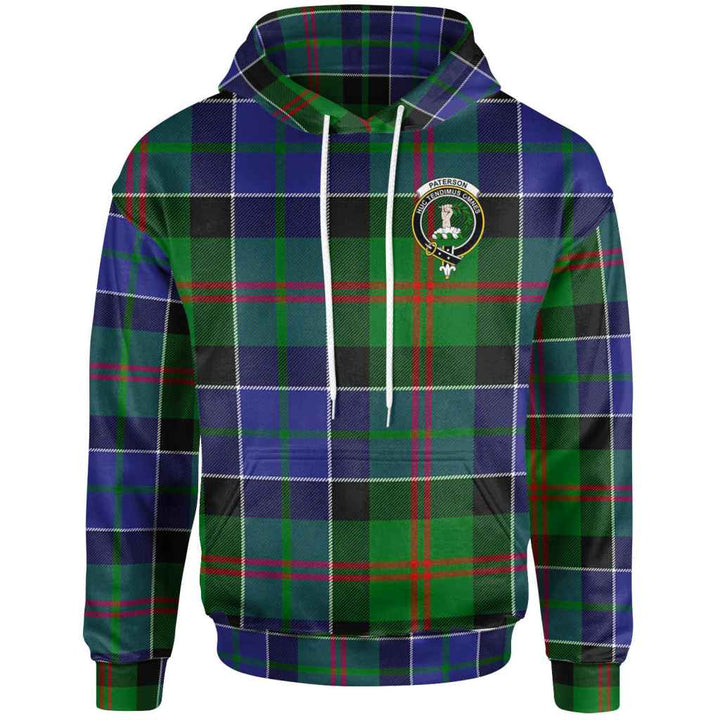 Scottish Paterson Clan Crest Tartan Hoodie Front Side Tartan Plaid