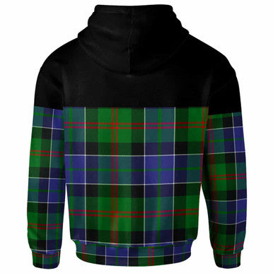 Scottish Paterson Clan Crest Tartan Hoodie - Horizontal Style Back Side Tartan Plaid