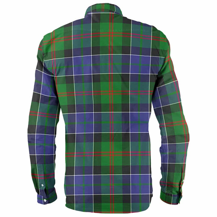 Scottish Paterson Clan Crest Tartan Long Sleeve Shirt Back Side Tartan Plaid