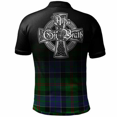 Scottish Paterson Clan Crest Tartan Polo Shirt - Alba Gu Brath Family Crest Celtic Inspired Back Side Tartan Plaid