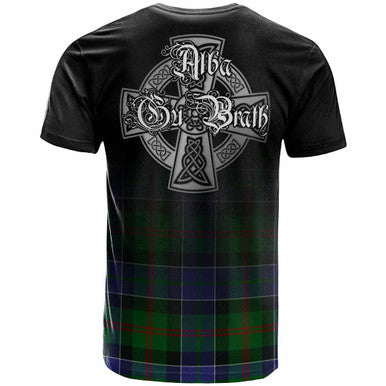 Scottish Paterson Clan Crest Tartan T-Shirt - Alba Gu Brath Family Crest Celtic Inspired Back Side Tartan Plaid