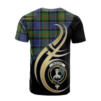 Scottish Paterson Clan Crest Tartan T-Shirt Believe in Me Back Side Tartan Plaid