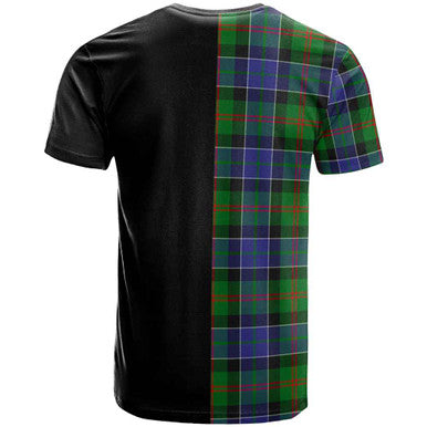 Scottish Paterson Clan Crest Tartan T-Shirt Half in Me Back Side Tartan Plaid