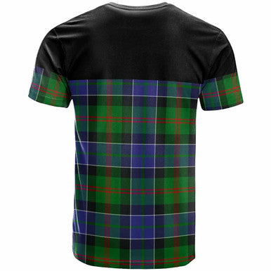 Scottish Paterson Clan Crest Tartan T-Shirt - Horizontal Style Back Side Tartan Plaid