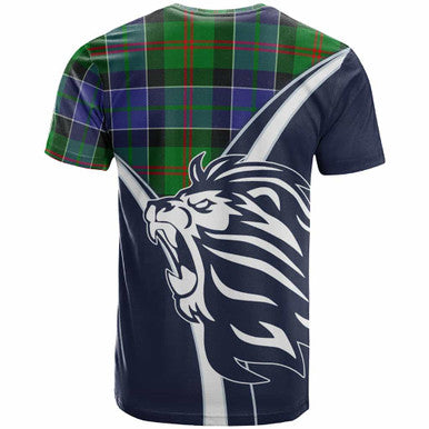 Scottish Paterson Clan Crest Tartan T-Shirt - Bend Style Back Side Tartan Plaid