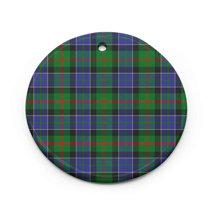 Scottish Paterson Clan Tartan Ceramic Ornament Circle Shape Tartan Plaid