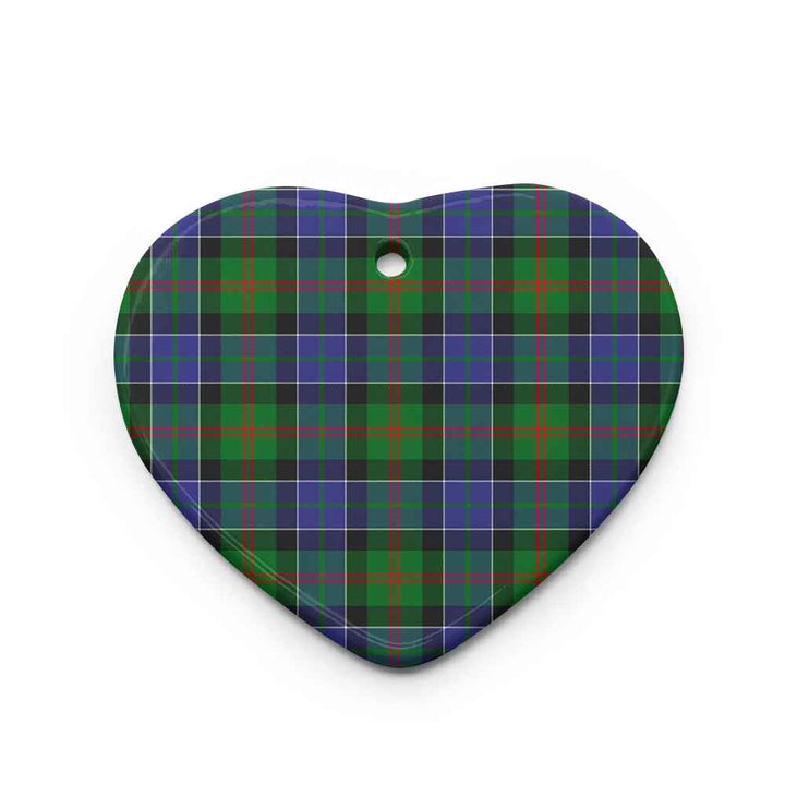 Scottish Paterson Clan Tartan Ceramic Ornament Heart Shape Tartan Plaid