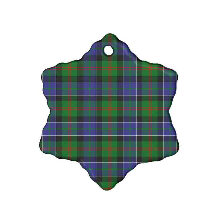 Scottish Paterson Clan Tartan Ceramic Ornament Snow Flake Shape Tartan Plaid