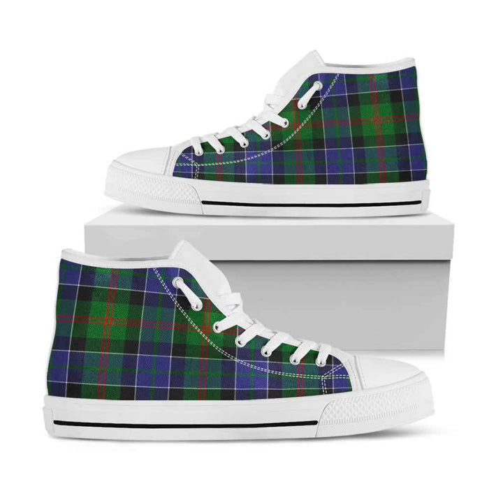 Scottish Paterson Clan Tartan High Top Shoes White Sole Tartan Plaid