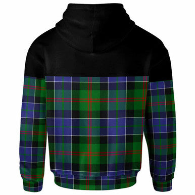 Scottish Paterson Clan Tartan Hoodie - Horizontal Style Back Side Tartan Plaid