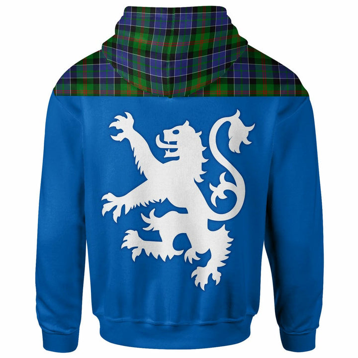 Scottish Paterson Clan Tartan Hoodie - Lion Rampant of Scotland With Flag back Side Tartan Plaid