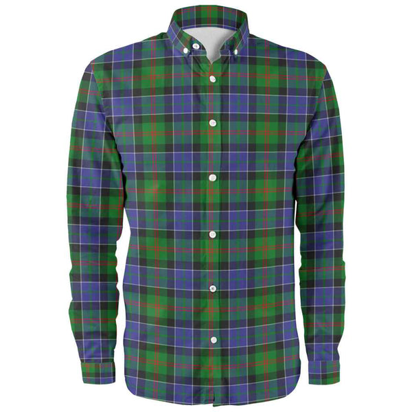 Scottish Paterson Clan Tartan Long Sleeve Shirt Front Side Tartan Plaid