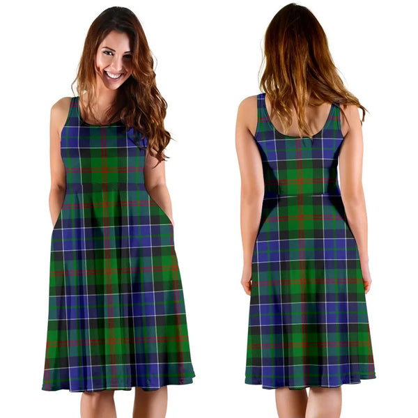 Scottish Paterson Clan Tartan Women Midi Dress