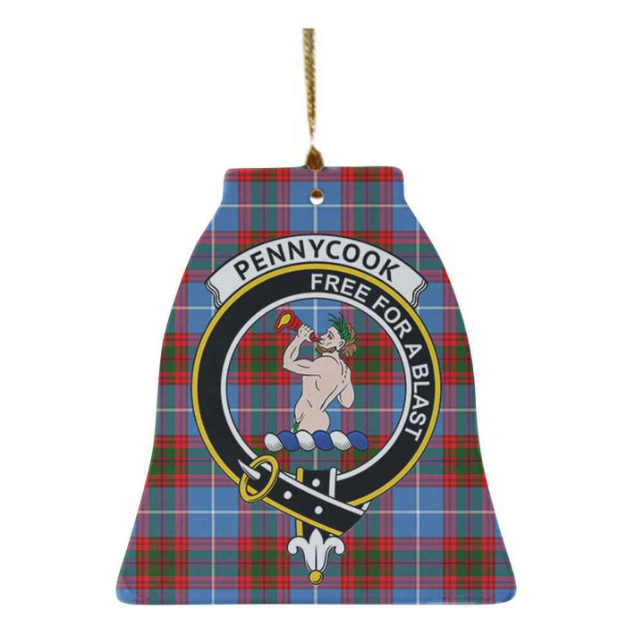 Scottish Pennycook Clan Crest Tartan Ceramic Ornament Bell Shape Tartan Plaid