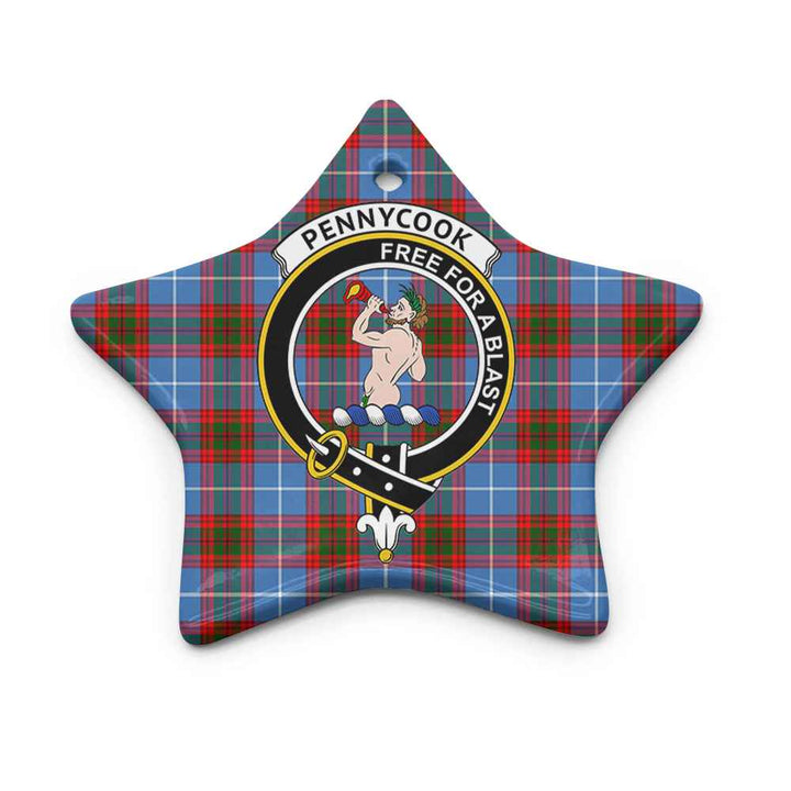 Scottish Pennycook Clan Crest Tartan Ceramic Ornament Star Shape Tartan Plaid