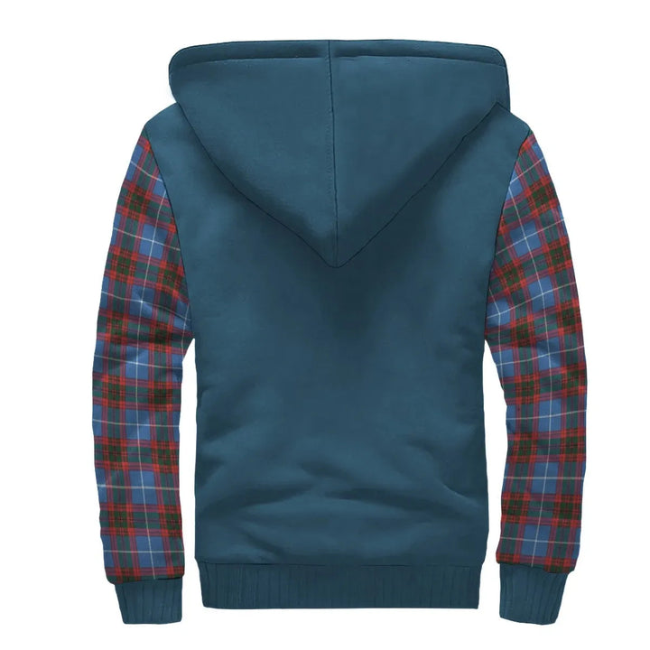 Scottish Pennycook Clan Crest Tartan Plaid Sleeve Sherpa Hoodie